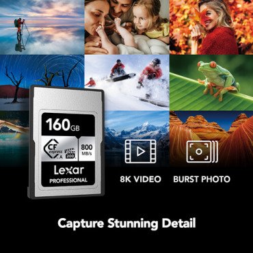 Lexar 160GB Professional CFexpress Type A Card SILVER Series Lexar 160GB Professional CFexpress Type A Card SILVER Series