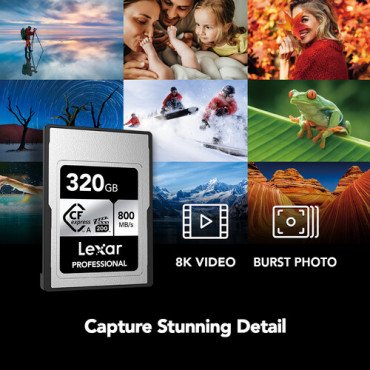 Lexar 320GB Professional CFexpress Type A Card SILVER Series Lexar 320GB Professional CFexpress Type A Card SILVER Series