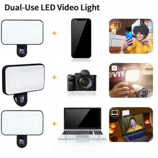 LED Cube Selfie Light With Clip For Laptop And Mobile Phone