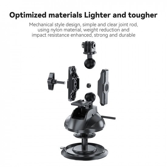 TELESIN Upgraded General Suction Cup Mount With Phone Clip