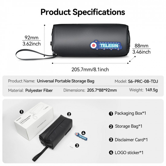 TELESIN Universal Portable Storage Bag For DJI OSMO Pocket 3