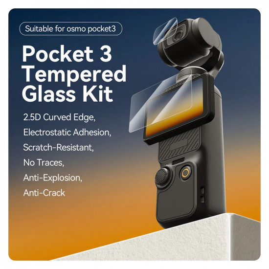 TELESIN Tempered Film Kit for Osmo Pocket 3 TELESIN Tempered Film Kit for Osmo Pocket 3