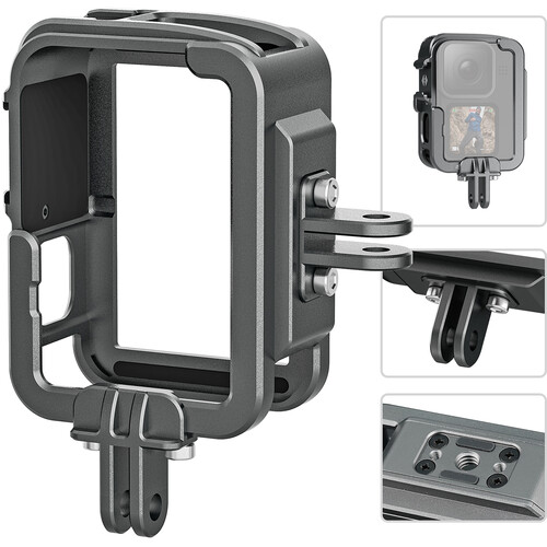 TELESIN Aluminum Cage with Vertical Frame for GoPro HERO 13/12/11/10/9 TELESIN Aluminum Cage with Vertical Frame for GoPro HERO 13/12/11/10/9