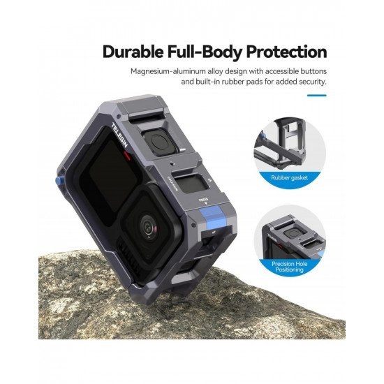 TELESIN Metal Cage Sport Extension New Upgrade for Gopro Hero 13/12/11/10/9 TELESIN Metal Cage Sport Extension New Upgrade for Gopro Hero 13/12/11/10/9