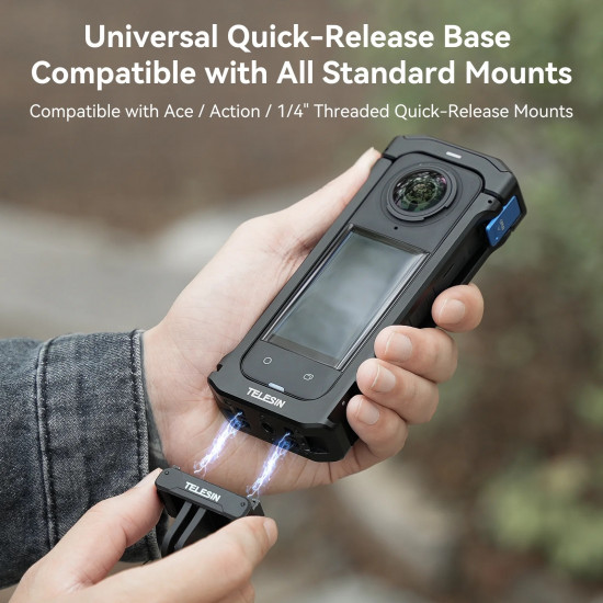 TELESIN Full Metal Expansion Cage For Insta360 X4 TELESIN Full Metal Expansion Cage For Insta360 X4