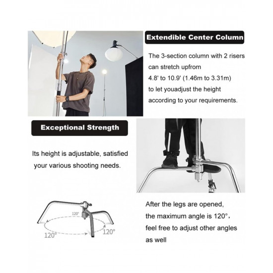 NiceFoto Y660IIB C-Light Stand with Casters