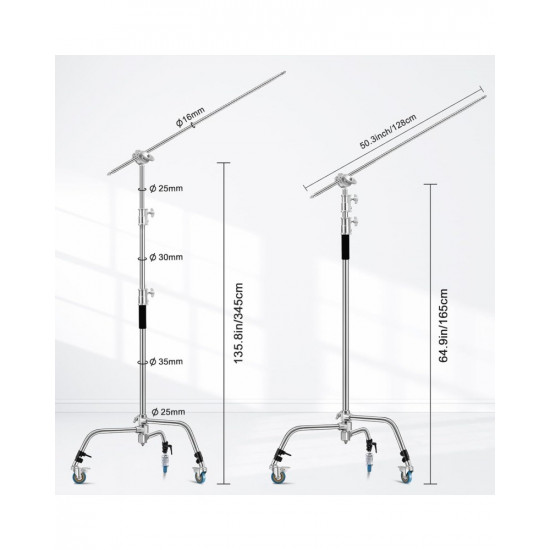NiceFoto Y660IIB C-Light Stand with Casters