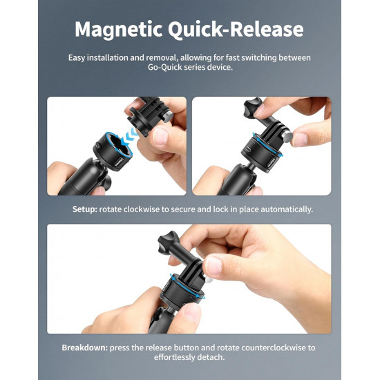 Ulanzi ZJ01 Magnetic Suction Cup Mount For Action Camera Smartphone