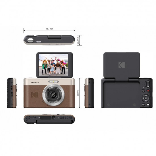 Kodak Pixpro C1 13MP FHD 1080P Digital Camera Brown Kodak Pixpro C1 13MP FHD 1080P Digital Camera Brown
