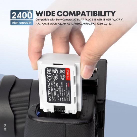 VILTROX TNP-FZ100 Rechargeable Lithium-Ion Battery with USB-C Charging Port