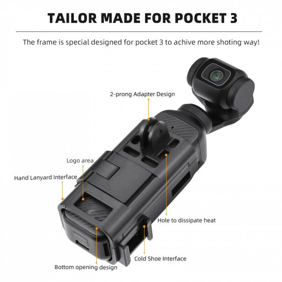 Pocket 3 Magnetic Mount Magnet Bracket Expansion Adapter Holder with Cold Shoe Pocket 3 Magnetic Mount Magnet Bracket Expansion Adapter Holder with Cold Shoe