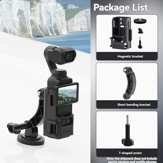 Pocket 3 Magnetic Mount Magnet Bracket Expansion Adapter Holder with Cold Shoe