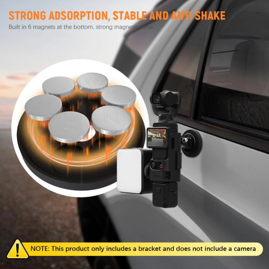 Pocket 3 Magnetic Mount Magnet Bracket Expansion Adapter Holder with Cold Shoe