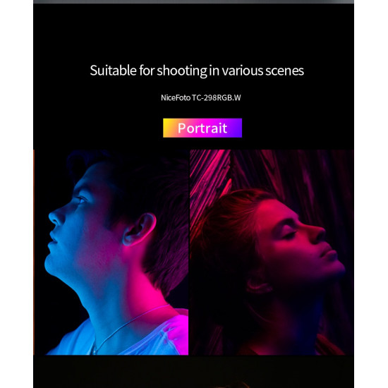 NiceFoto TC-298RGB.W RGB 20W Handheld LED Light Wand with Barndoor