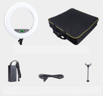 NiceFoto LR-480AII 50W 18″3200-6500K Dimmable Diva LED Ring Light with Stand