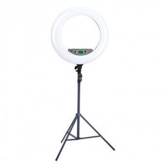 NiceFoto LR-480AII 50W 18″3200-6500K Dimmable Diva LED Ring Light with Stand