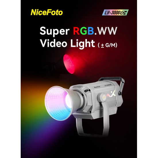 NiceFoto LV-3000C RGBWW Color 300W LED Video Light NiceFoto LV-3000C RGBWW Color 300W LED Video Light