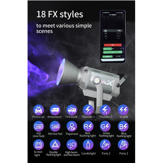 NiceFoto LV-3000C RGBWW Color 300W LED Video Light NiceFoto LV-3000C RGBWW Color 300W LED Video Light