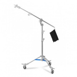NiceFoto LS-M6 Stainless Steel Heavy Duty Adjustable Light Stand With Wheels and Arms