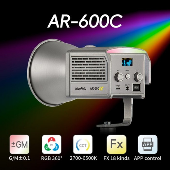 NiceFoto AR-600C RGB Mini Portable LED Video Light Photography Fill Light NiceFoto AR-600C RGB Mini Portable LED Video Light Photography Fill Light