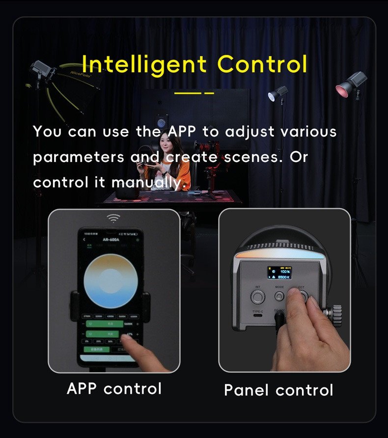 NiceFoto AR-600A Bi-Color Mini Portable LED Video Light Photography Fill Light NiceFoto AR-600A Bi-Color Mini Portable LED Video Light Photography Fill Light