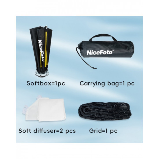 NiceFoto mini-Φ50g Quick Release Mini Bowens Mount Softbox 50cm