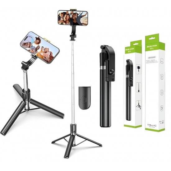 Selfie Stick R1-L with Tripod Stand 67 Inch Long with 7 Section Stable Base Bluetooth Remote