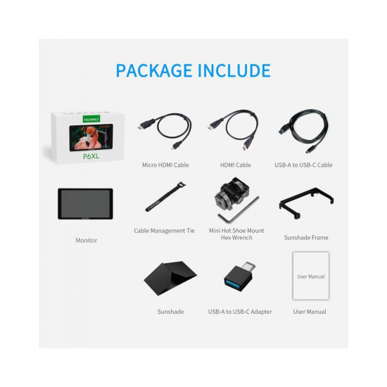 FeelWorld P6XL 6" 1200nit On-Camera Field Monitor with Built-In Battery