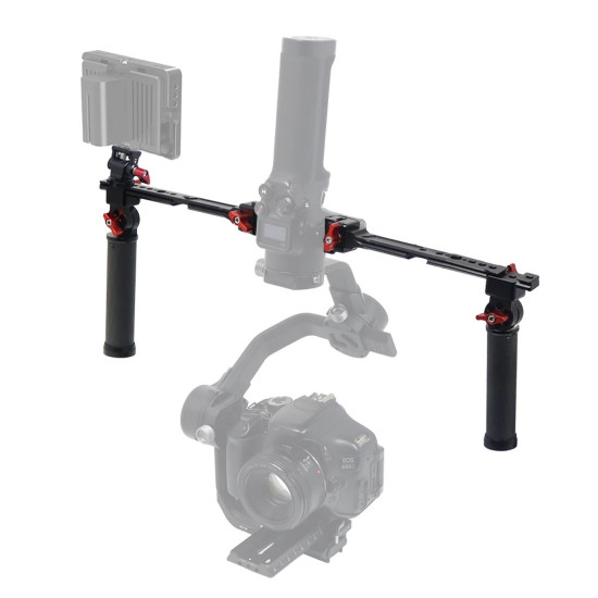 Stabilizer Dual Handle Grip Extension Arm Adjustable Light Monitor Bracket Stand For RS2/RSC2/RS3 Mini/RS3/RS4 Pro