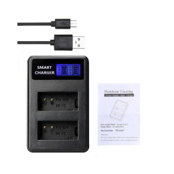 NB-10L Battery Charger LCD Smart USB Dual Channel Charger