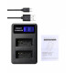 NB-10L Battery Charger LCD Smart USB Dual Channel Charger