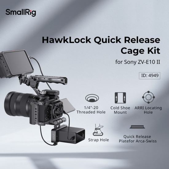 SmallRig HawkLock Quick Release Cage Kit for Sony ZV-E10 II SmallRig HawkLock Quick Release Cage Kit for Sony ZV-E10 II