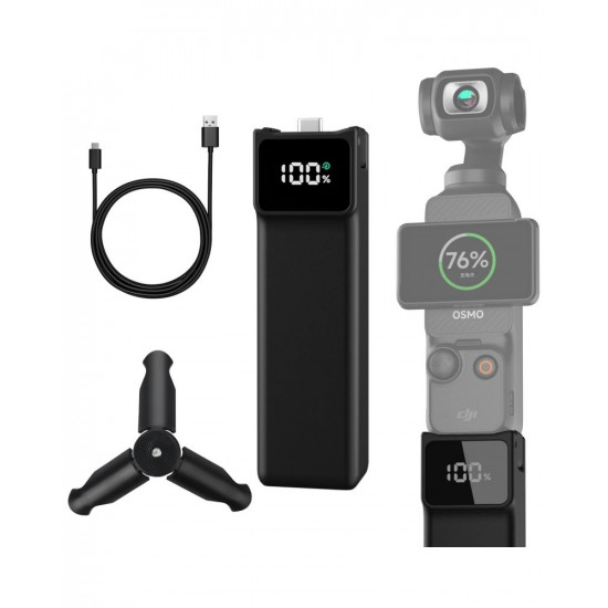Portable Battery Handle for DJI Osmo Pocket 3 5000mAh with MINI Tripod