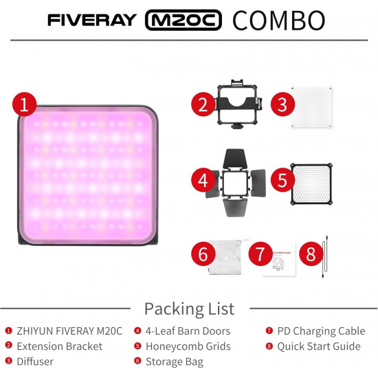 Zhiyun FIVERAY M20C RGB LED Light (Combo Version)
