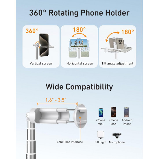 TELESIN 70" Phone Tripod Stand Gravity-Activated Auto-Open Selfie Stick TELESIN 70" Phone Tripod Stand Gravity-Activated Auto-Open Selfie Stick