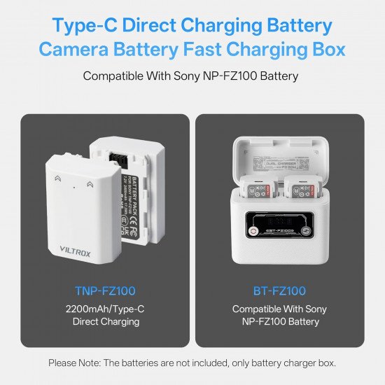 VILTROX BT-E6 Camera Battery Charging Case Power Bank for Canon LP-E6 (Battery Not Included) VILTROX BT-E6 Camera Battery Charging Case Power Bank for Canon LP-E6 (Battery Not Included)