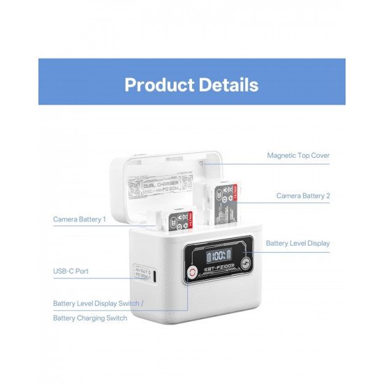 VILTROX BT-E6 Camera Battery Charging Case Power Bank for Canon LP-E6 (Battery Not Included) VILTROX BT-E6 Camera Battery Charging Case Power Bank for Canon LP-E6 (Battery Not Included)