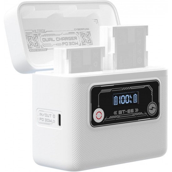 VILTROX BT-E6 Camera Battery Charging Case Power Bank for Canon LP-E6 (Battery Not Included) VILTROX BT-E6 Camera Battery Charging Case Power Bank for Canon LP-E6 (Battery Not Included)