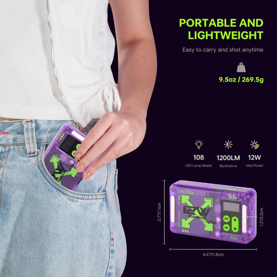 VILTROX RB-V12 Magnetic Portable RGB LED Light VILTROX RB-V12 Magnetic Portable RGB LED Light