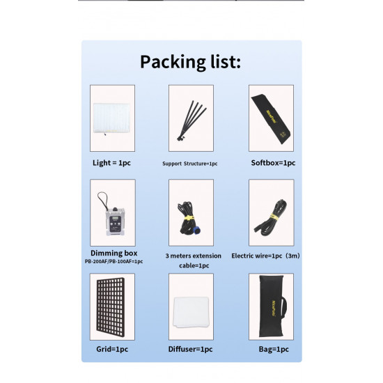 NiceFoto FB-1000A 100W Bi-Color Folding Fabric LED Light