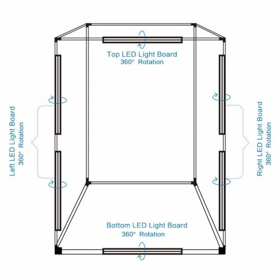 PULUZ Professionele 200 cm Fotografie Fotostudio Doos 6 Licht Strip Bars 240 w 5500 k 2 meter Foto Verlichting schieten Tent Kit