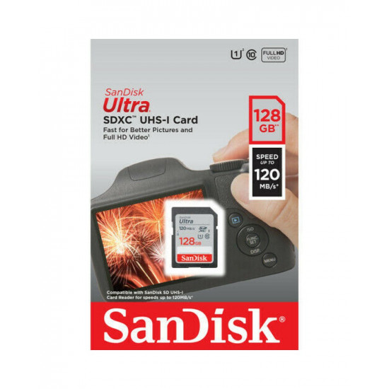 SanDisk 128GB SD 128G SDXC Ultra 120MB/s Memory Card