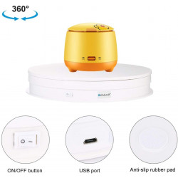 PULUZ Turntable Display Stand Adjusting Speed USB Electric Rotating Video Shooting Props Turntable for Photography (30cm, White)