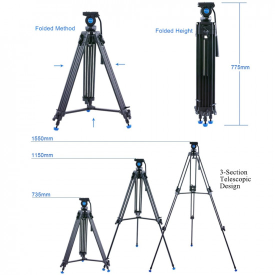 BENRO KH25N KH-25N Video Camera Tripod Professional Hydraulic Head Magnesium Alloy Tripod+Video Tripods Bag BENRO KH25N KH-25N Video Camera Tripod Professional Hydraulic Head Magnesium Alloy Tripod+Video Tripods Bag