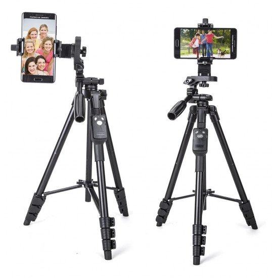 Yunteng 5218 Camera Tripod Self-Portrait Monopod Remote Control Selfie Phone Clip