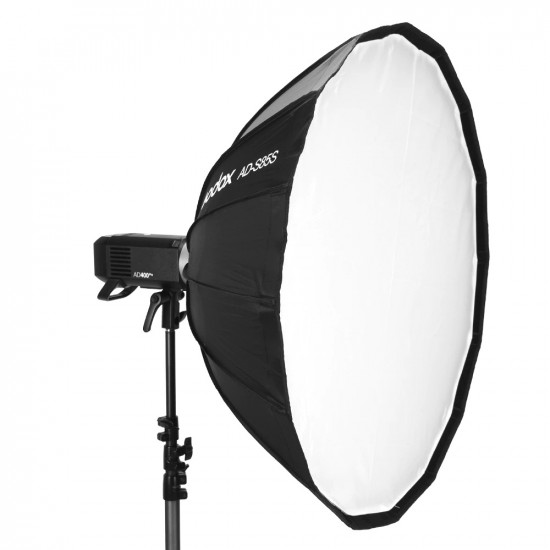 Godox AD-S85S 85cm Deep Parabolic Softbox Inside Silver with Honeycomb Grid Godox Mount Softbox for AD400PRO Flash