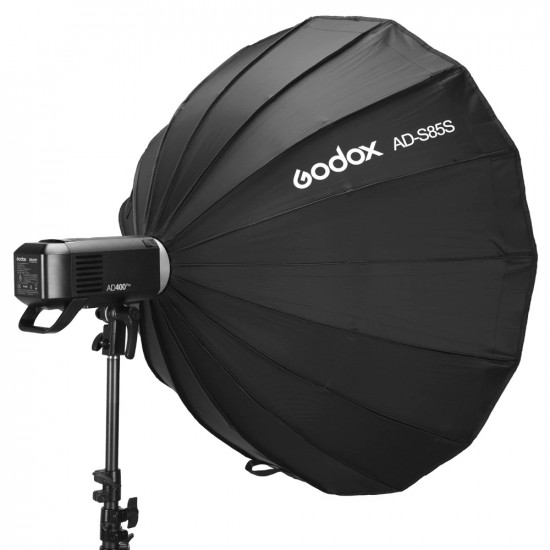 Godox AD-S85S 85cm Deep Parabolic Softbox Inside Silver with Honeycomb Grid Godox Mount Softbox for AD400PRO Flash