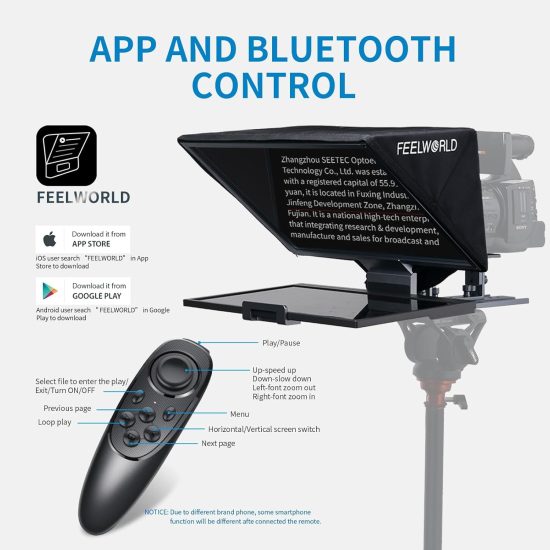 FEELWORLD TP16 16 Inch Folding Teleprompter Supports up to 16" Tablet Horizontal Vertical Prompting