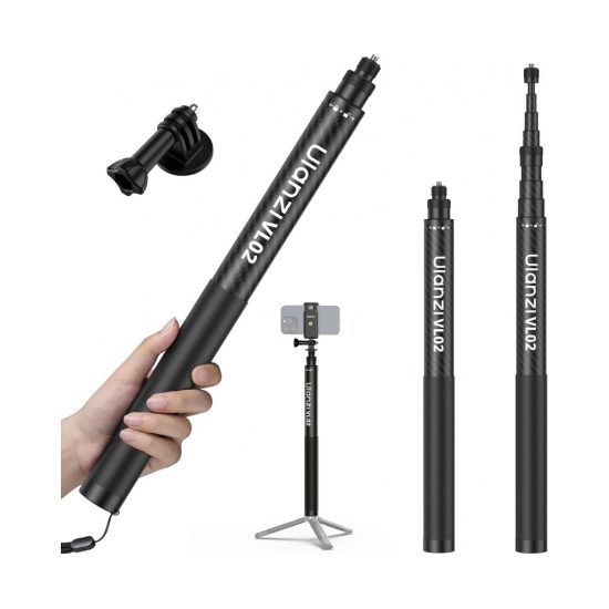 Ulanzi VL02 2.7M Carbon Fiber Selfie Stick Invisible Pole for GoPro Insta360 DJI Osmo Action Camera