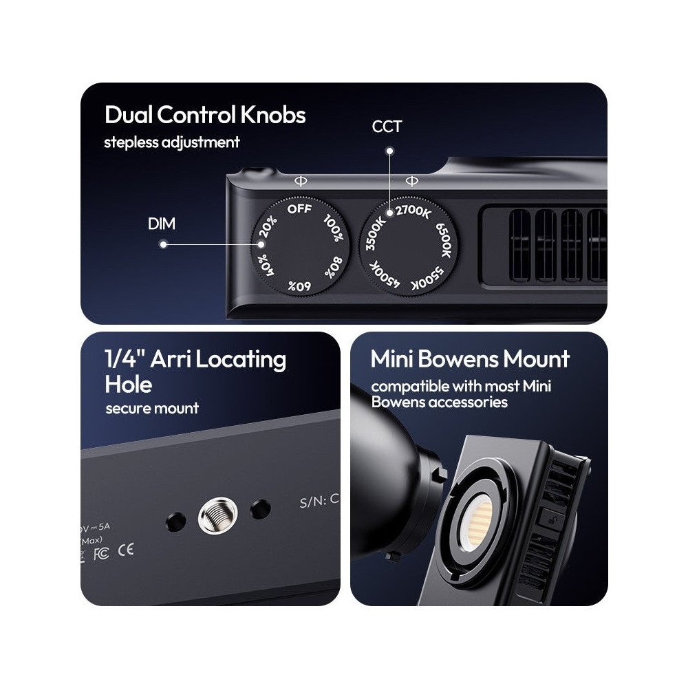 Ulanzi C01 100W Bi-Color Portable COB LED Video Light